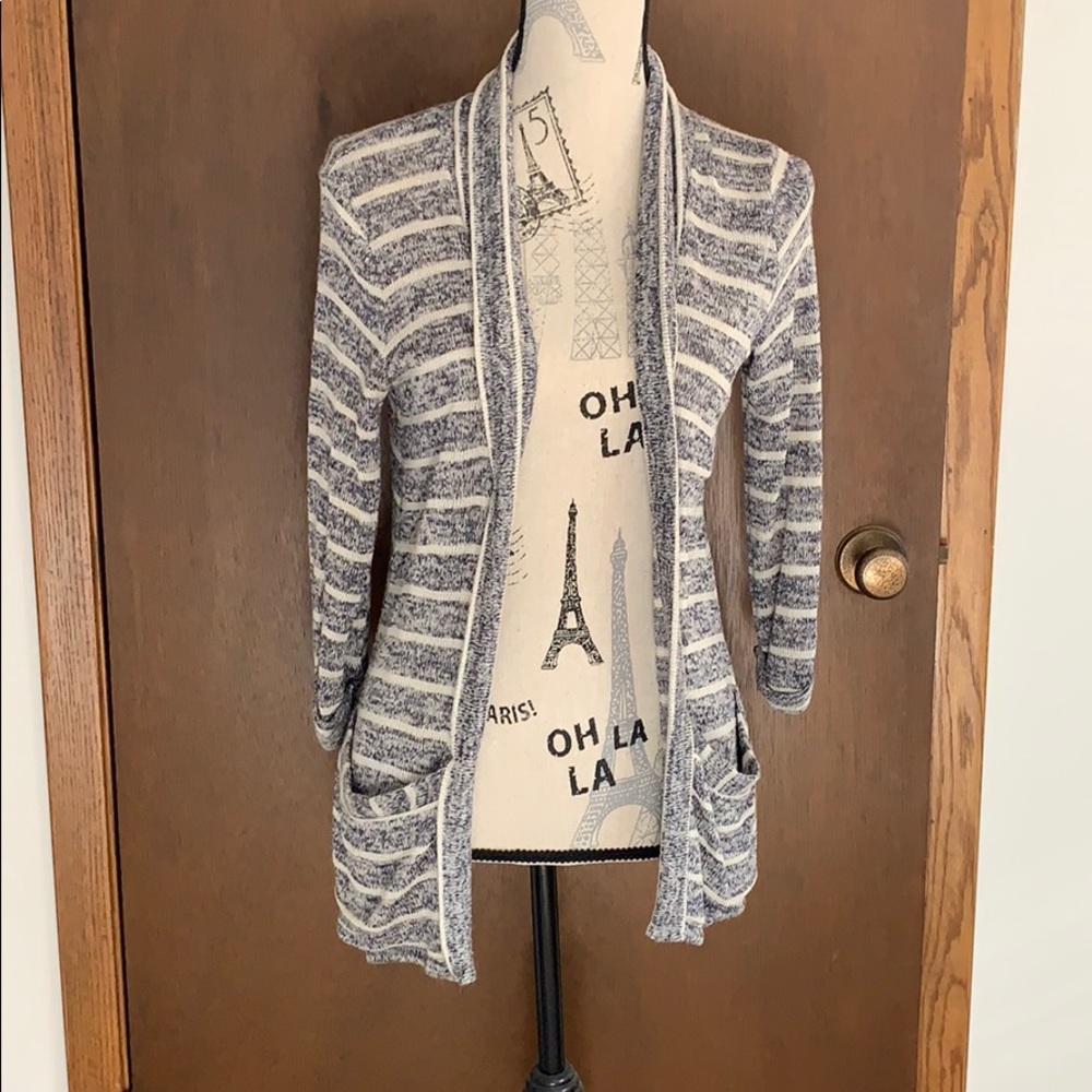 Navy and Cream striped coverup